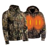 Nexgen Heat NXM1776SET Men’s Camouflaged Heated Zipper Hoodies – Warming Camo Hoodie for Hunting w/ Battery