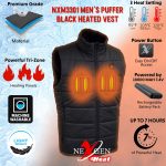 NexGen NXM3301SET Men’s ‘Puffed’ Black Heated Textile Vest (Rechargeable Battery Pack Included) - Image 21