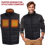 NexGen NXM3301SET Men’s ‘Puffed’ Black Heated Textile Vest (Rechargeable Battery Pack Included) - Image 5