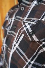 Hot Leathers FLM2008 Mens Brown Black and White Long Sleeve Flannel Shirt - Image 8
