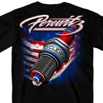 Official Perewitz PFM1006 Men’s Spark Plug Black T-Shirt - Image 2