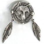 Hot Leathers PNA1015 Wolf Dream Catcher Pin