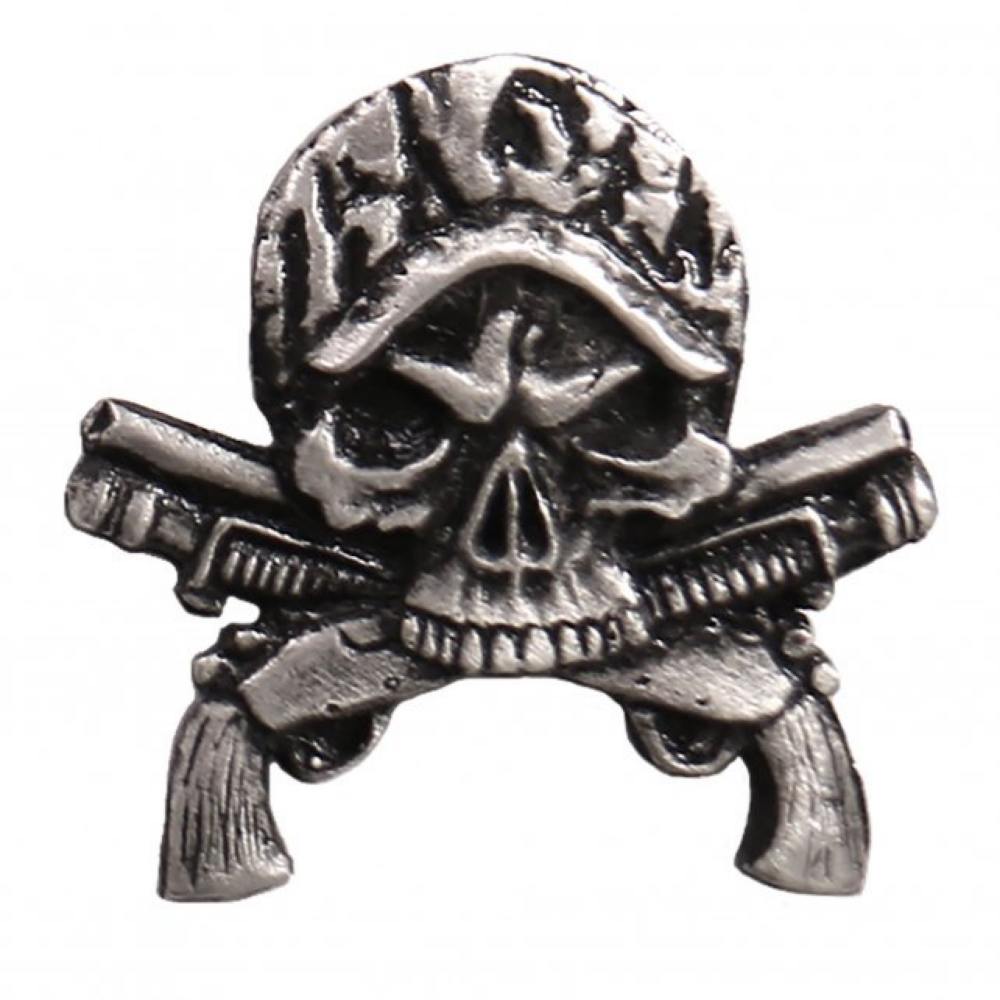 Milwaukee Leather MLP9277 Camo Skull Guns Pin For Jackets, Vest, Hats and Clothing