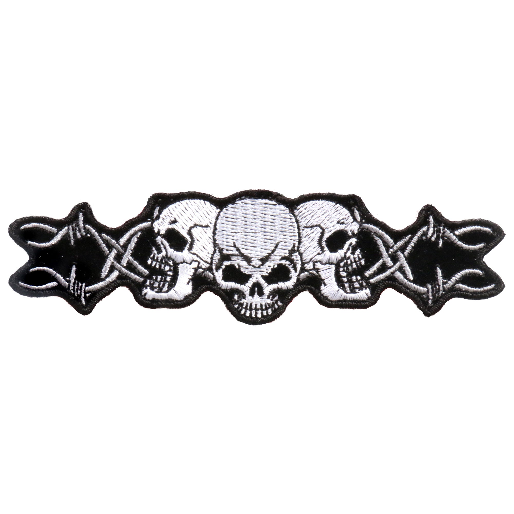 Hot Leathers PPA1052 Barbed Wire Skull Trio Patch 5″ x 1″