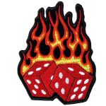 Hot Leathers Flaming Dice 3″ x 4″ Patch PPA1212