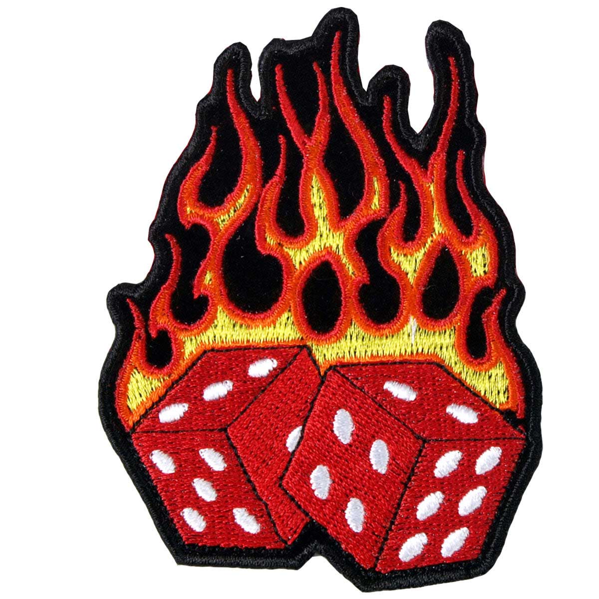 Hot Leathers Flaming Dice 3″ x 4″ Patch PPA1212