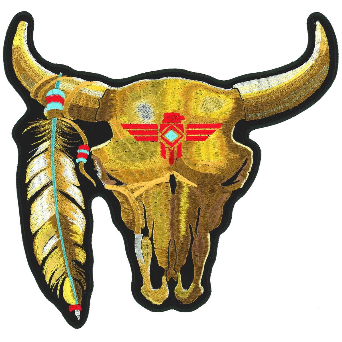 Hot Leathers Cattle Skull 11″ Patch PPA1357