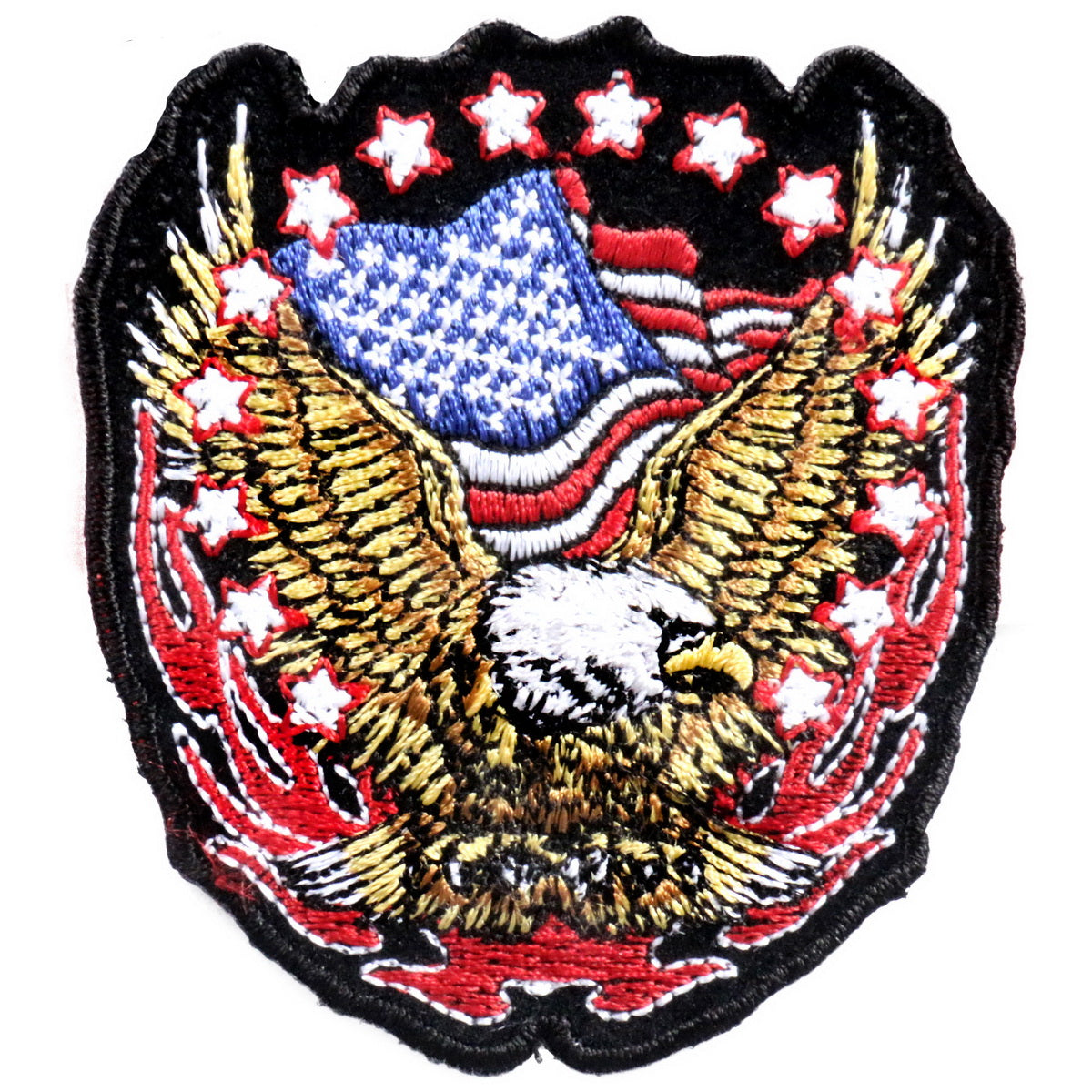 Hot Leathers PPA1422  Eagle Flag and Stars Patch 3″ x 3″