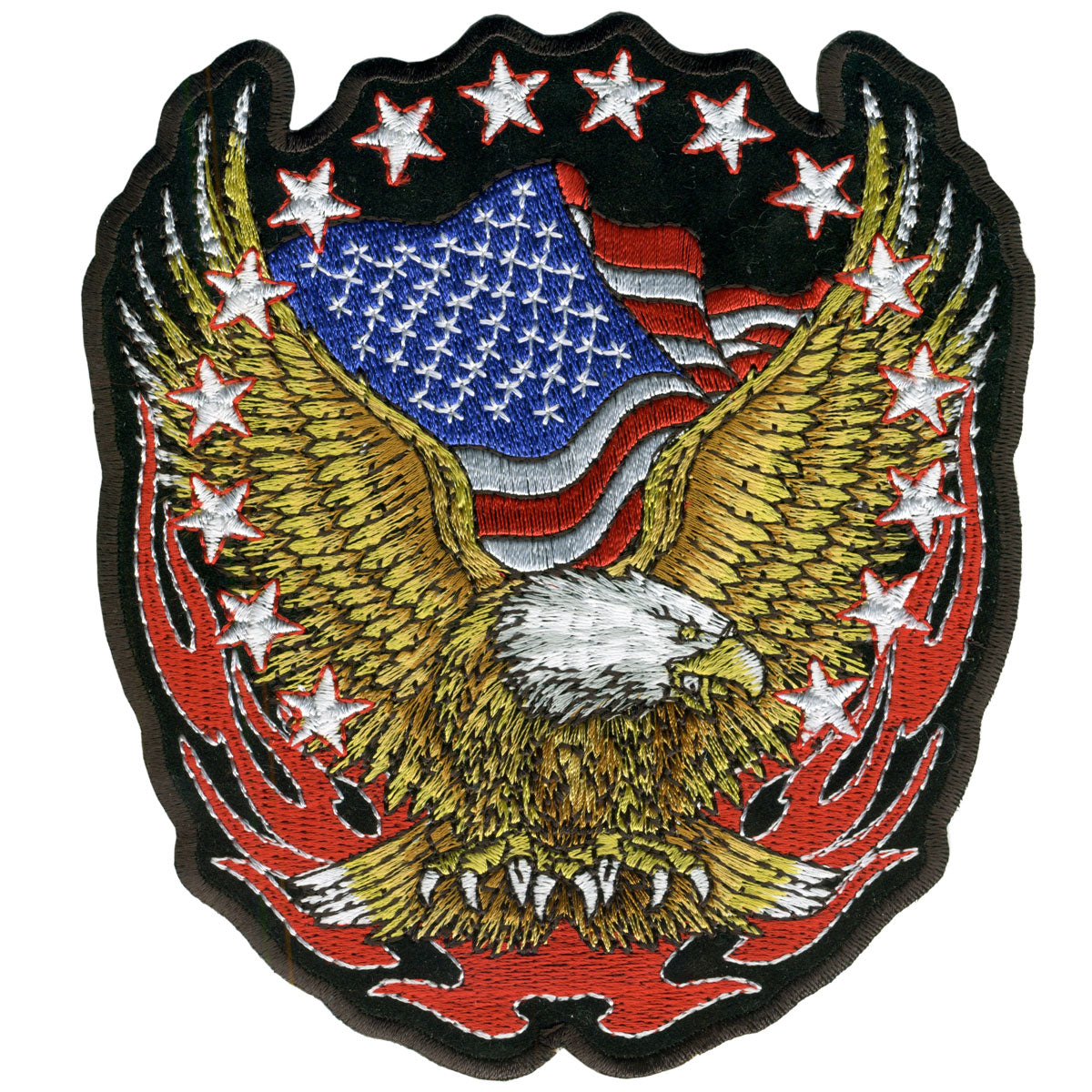 Hot Leathers PPA1427  Eagle Flag and Stars 11″ x 12″ Patch
