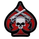 Hot Leathers PPA1877  Skull and Pistols 10″ x 11″ Patch
