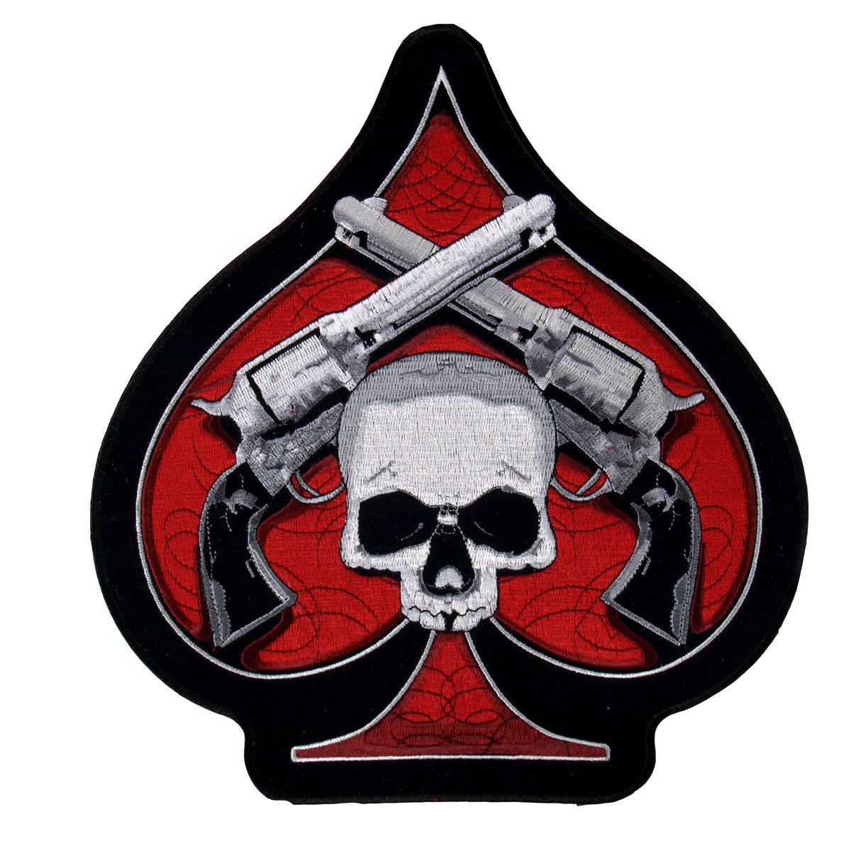 Hot Leathers PPA1877  Skull and Pistols 10″ x 11″ Patch