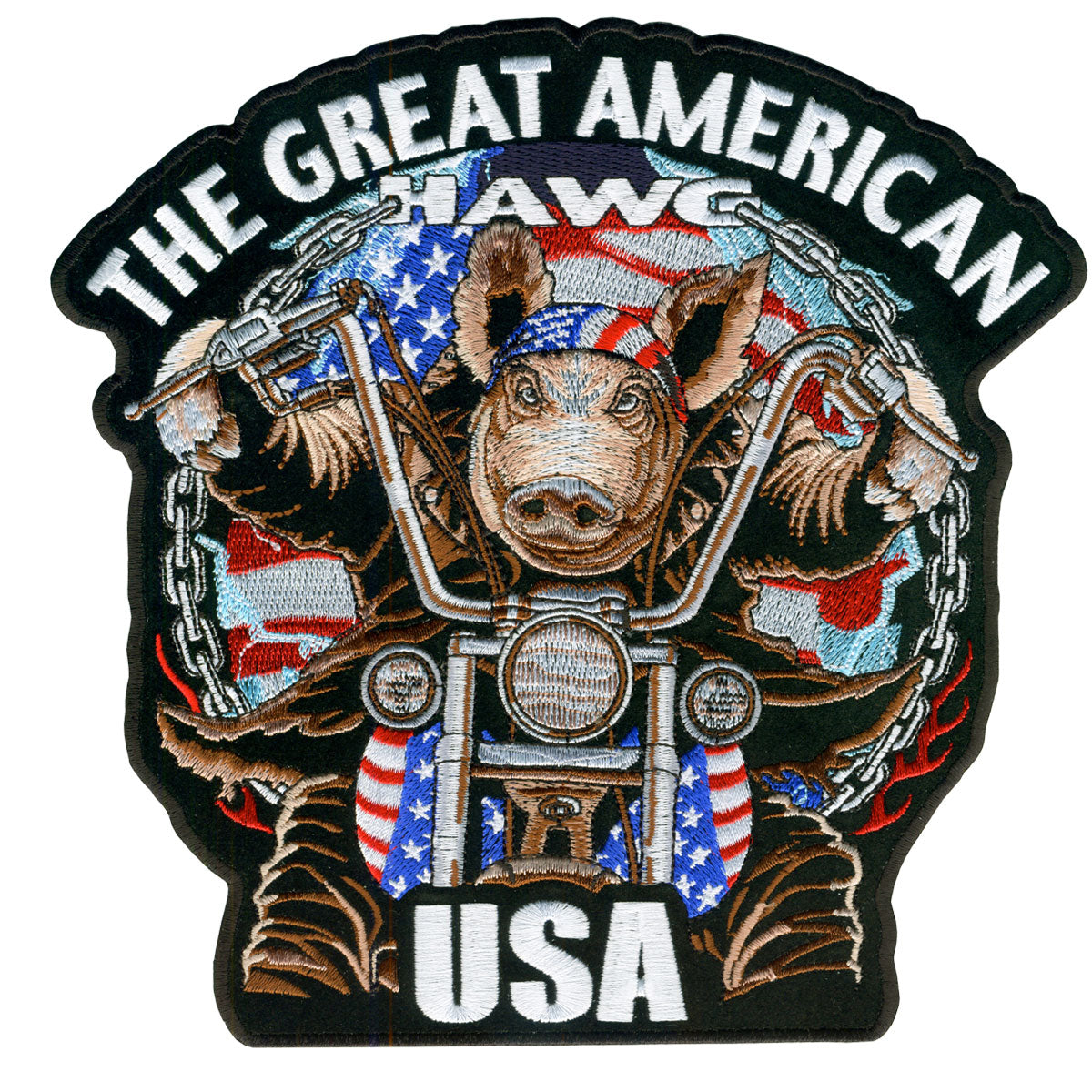 Hot Leathers PPA2950 Great Amerian Hawg 4″ x 4″ Patch
