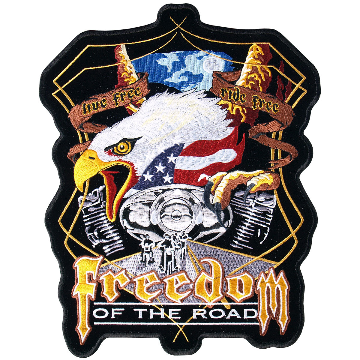 Hot Leathers PPA3957 Midnight Eagle Biker 9″ x 11″ Patch