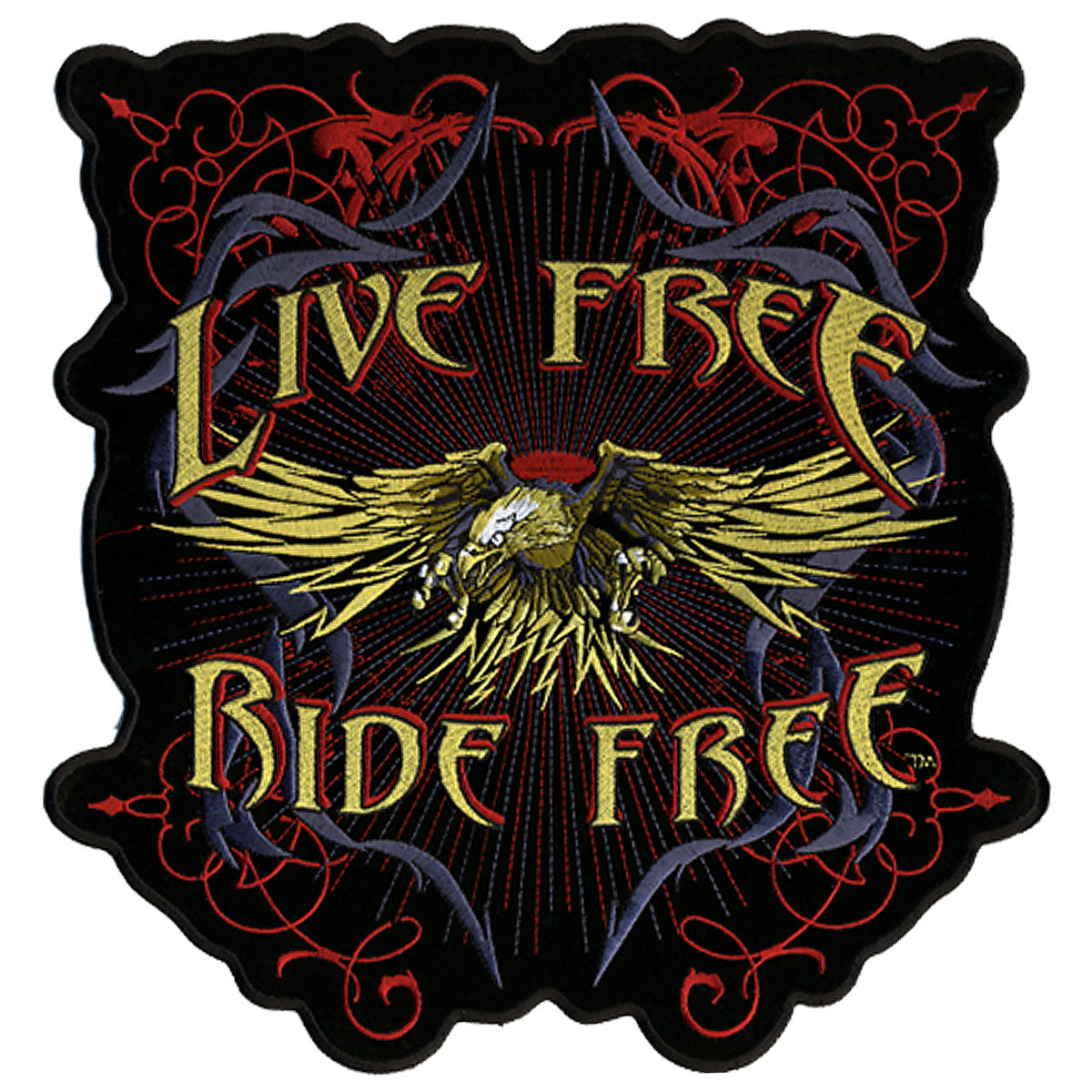 Hot Leathers PPA4017 Evil Eagle Live Free 12″ x 12″ Patch
