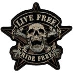 Hot Leathers PPA5100 Live Free Skull Biker Patch 4″ x 4″