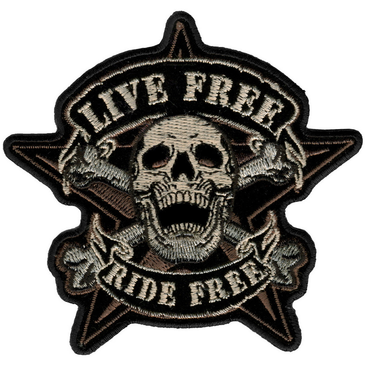 Hot Leathers PPA5100 Live Free Skull Biker Patch 4″ x 4″