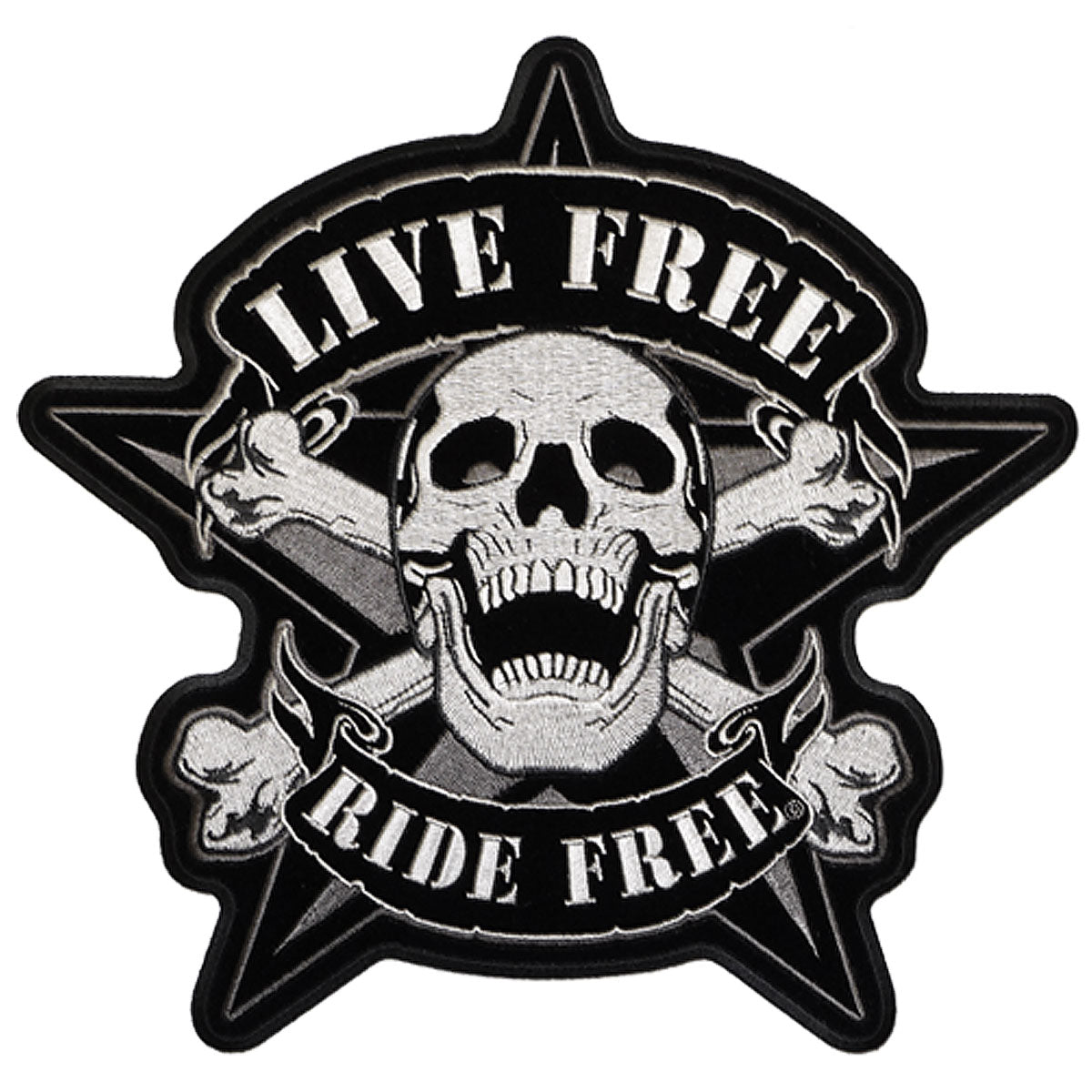 Hot Leathers PPA5108 Live Free Skull Biker 11″ x 11″ Patch