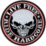 Hot Leathers PPA5370 Live Free Ride Hardcore Skull Patch 4″ x 4″
