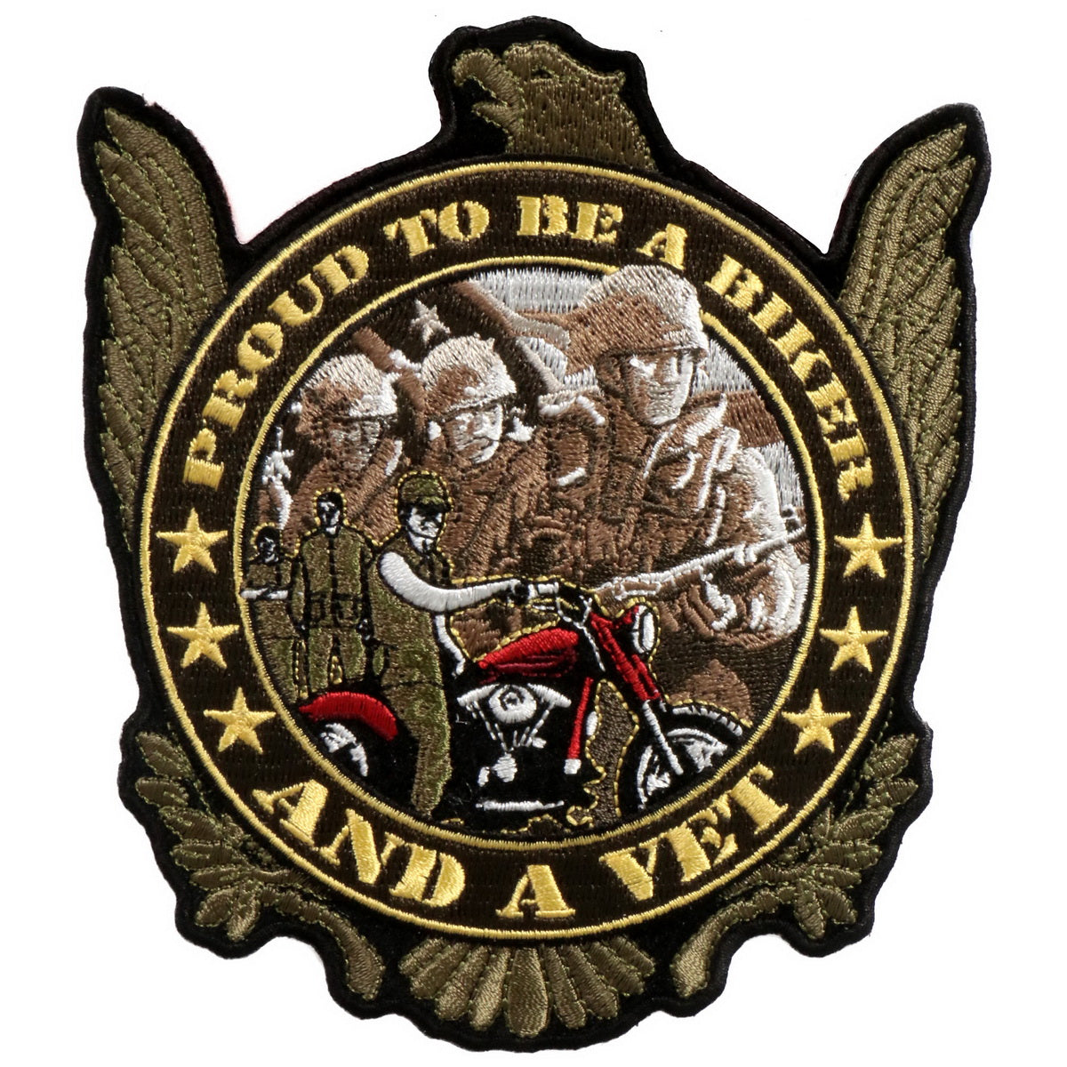Hot Leathers PPA5500 Proud to be a Biker and a Vet Patch 5″ x 6″