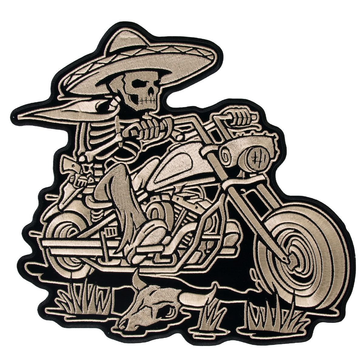 Hot Leathers PPA6827 Sombrero Skeleton Rider 11″ x 10″ Patch