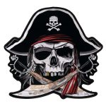 Hot Leathers Pirate Skull 11″ x 10″ Patch PPA6847