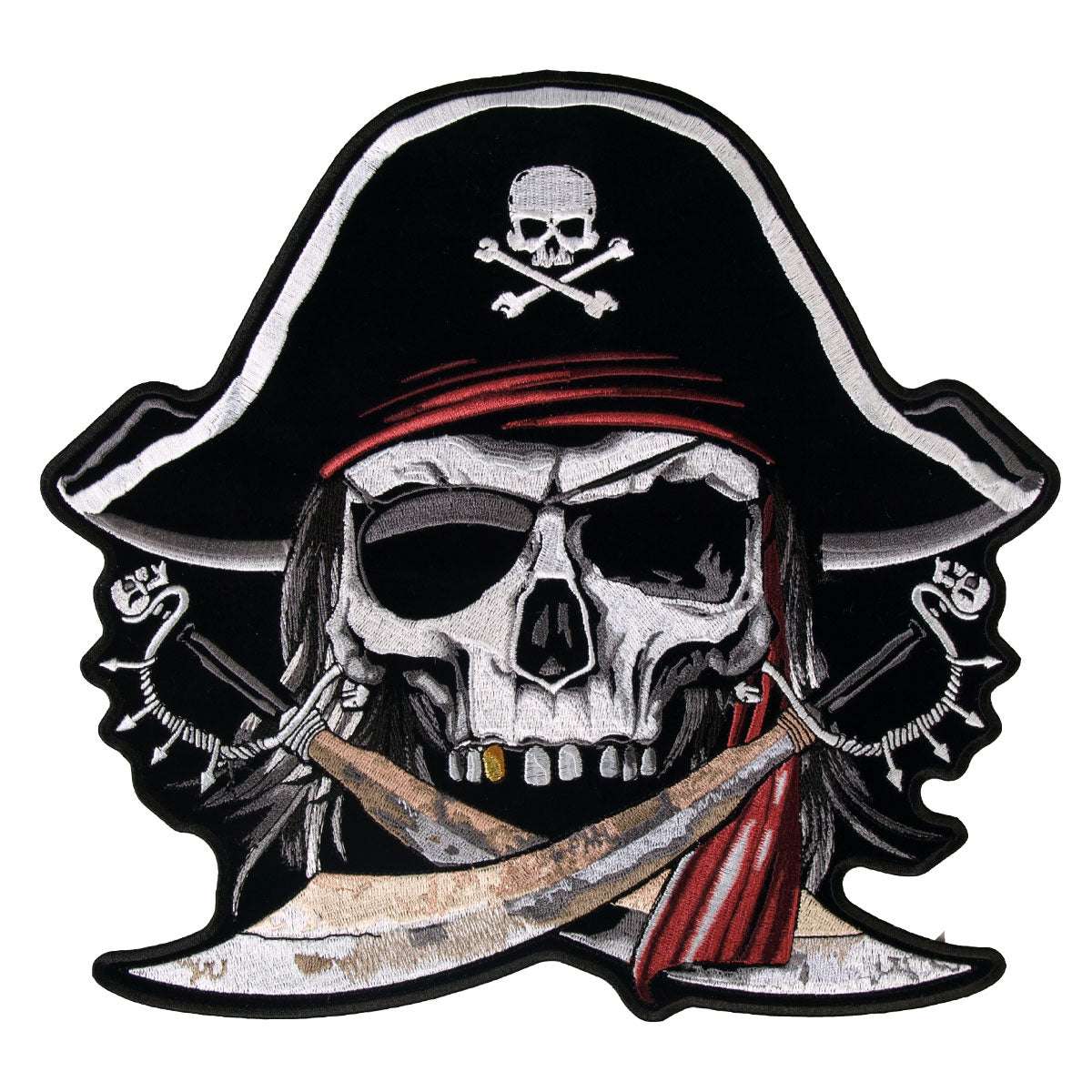 Hot Leathers Pirate Skull 11″ x 10″ Patch PPA6847