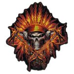 Hot Leathers PPA7149 Flame Headress Indian 11″ x 12″ Patch
