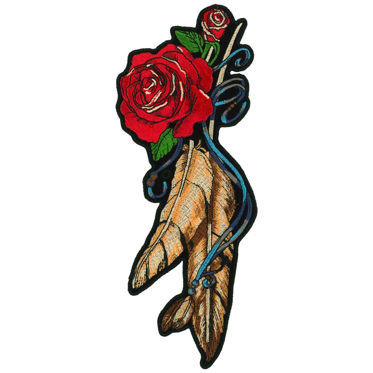 Hot Leathers PPA7537 Feather and Roses 3.5″ Patch