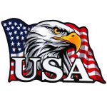 Hot Leathers PPA8010 American Flag Eagle Head 4″ x 3″ Patch