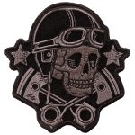 Hot Leathers PPA9743 Goggles Skull and Stars 4″x4″ Patch