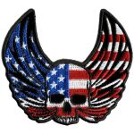 Hot Leathers PPA9780 Skull Wings Flag 4″x3″ Patch