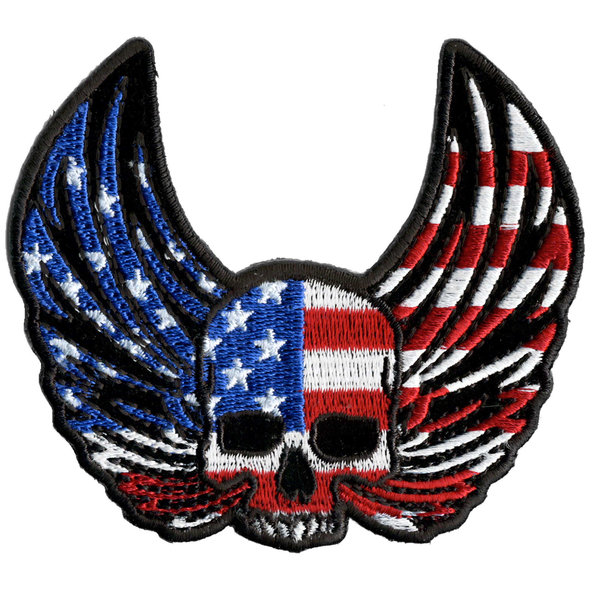Hot Leathers PPA9780 Skull Wings Flag 4″x3″ Patch