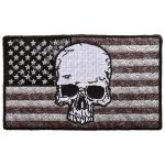 Hot Leathers PPA9903 Gray Flag Skull 4″x2″ Patch