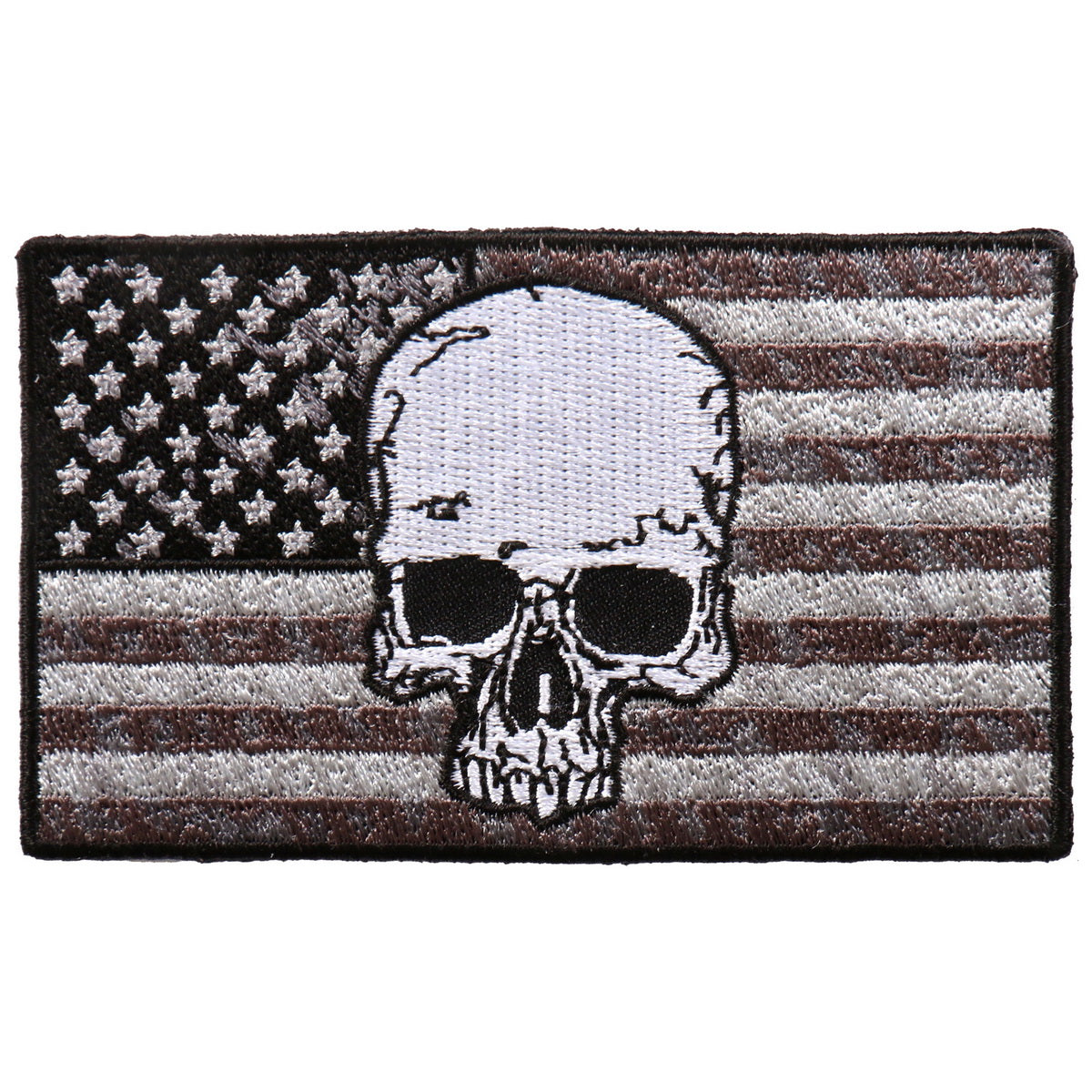 Hot Leathers PPA9903 Gray Flag Skull 4″x2″ Patch