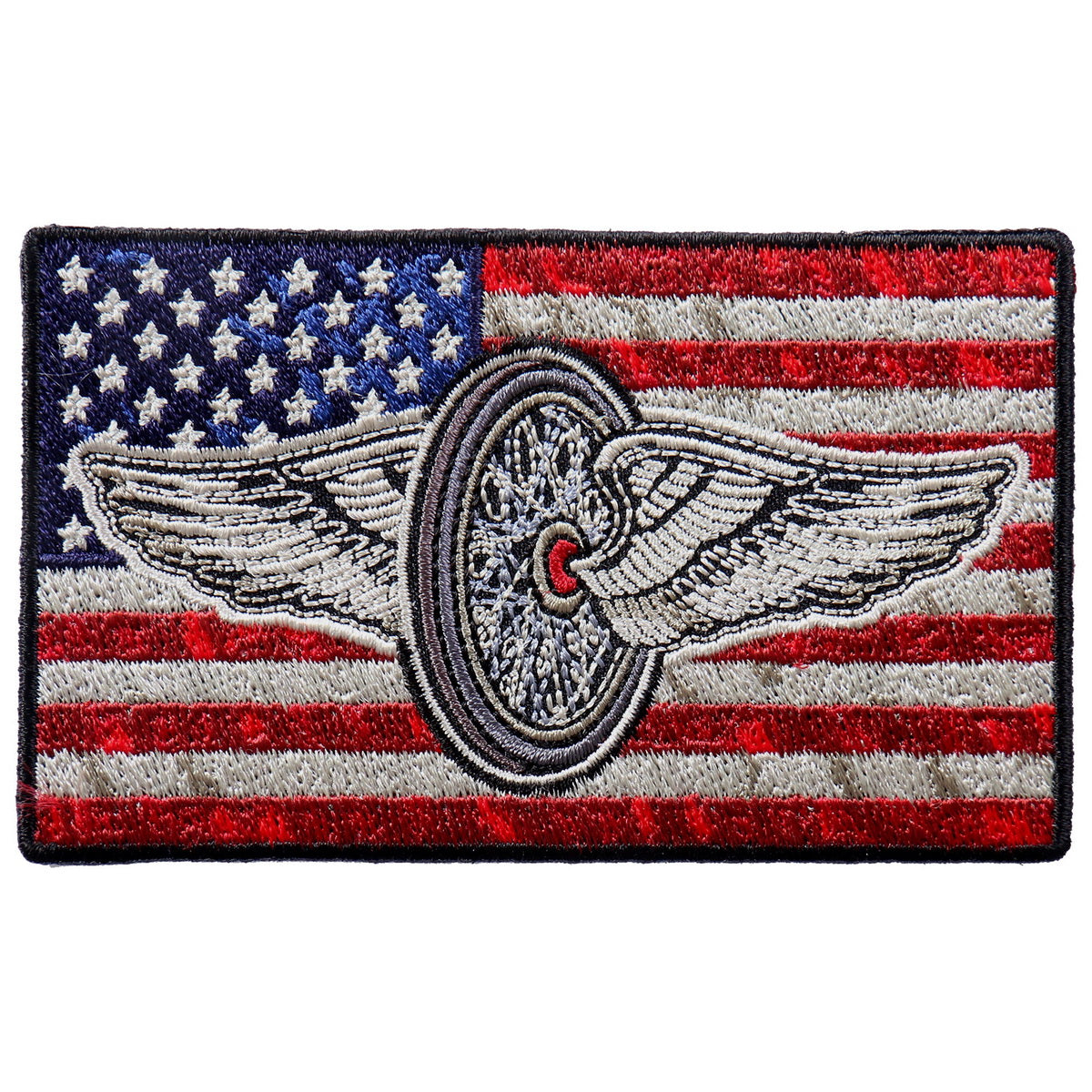 Hot Leathers PPA9923 Flying Wheel Flag 4″x2″ Patch