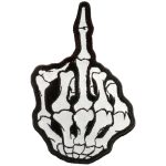 Hot Leathers PPB1013 Skeleton Middle Finger Reflective 3″ x 5″ Patch