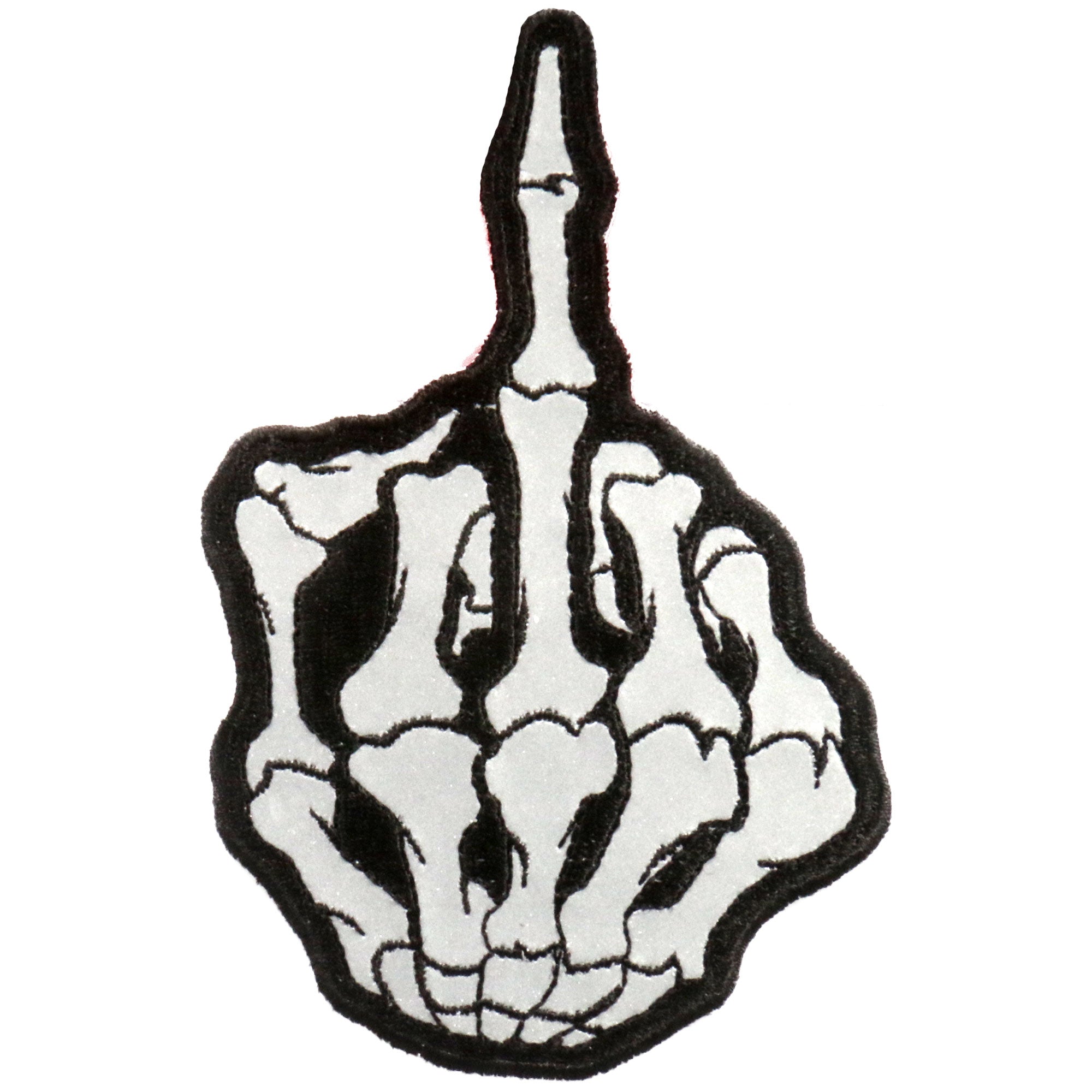 Hot Leathers PPB1013 Skeleton Middle Finger Reflective 3″ x 5″ Patch