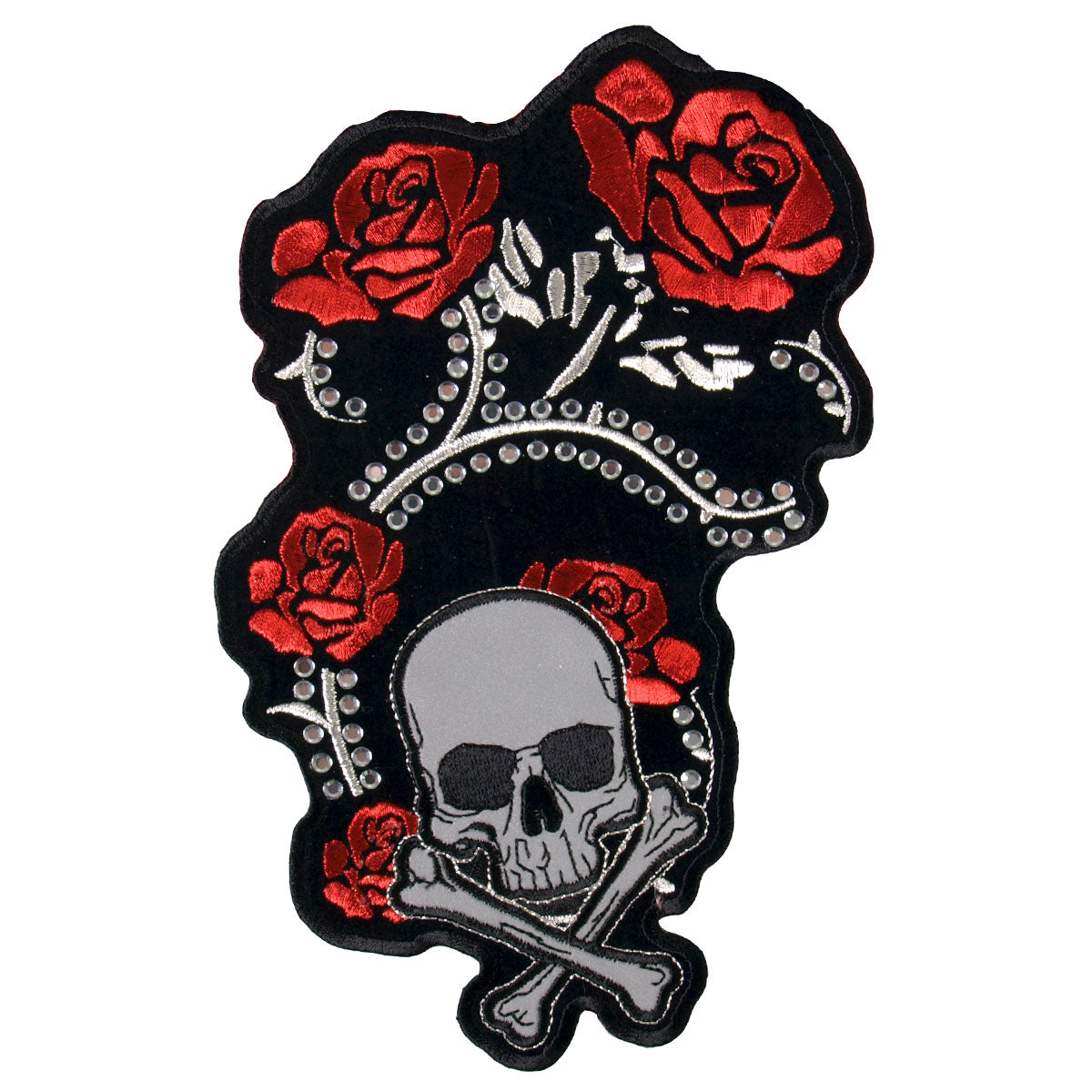 Hot Leathers PPB1090  Refliective Skulls N BNS 4″ x 3″ Patch