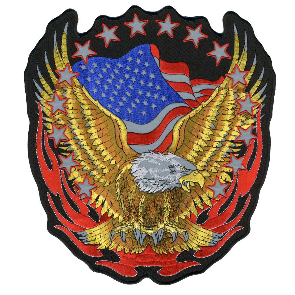 Hot Leathers Reflective Eagle 10″ x 12″ Patch PPB1189