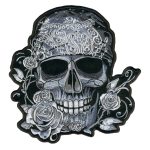 Hot Leathers PPC3217 Bandana Skull with Rhinestones 8″ x 8″ Patch