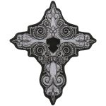 Hot Leathers PPC3287 9 Inch White Cross Patch with Rhinestones