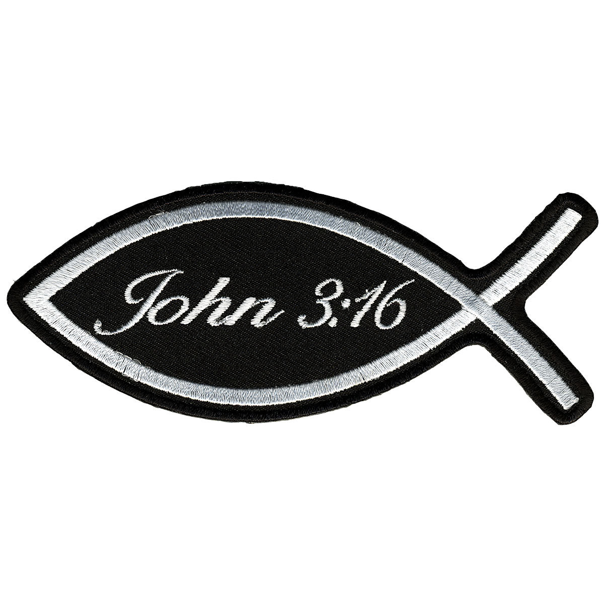 Hot Leathers PPL9297  John 3:16 Fish 5″ x 2″ Patch