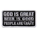 Hot Leathers PPL9637 God Is Great Beer Is Good 4″x2″ Patch