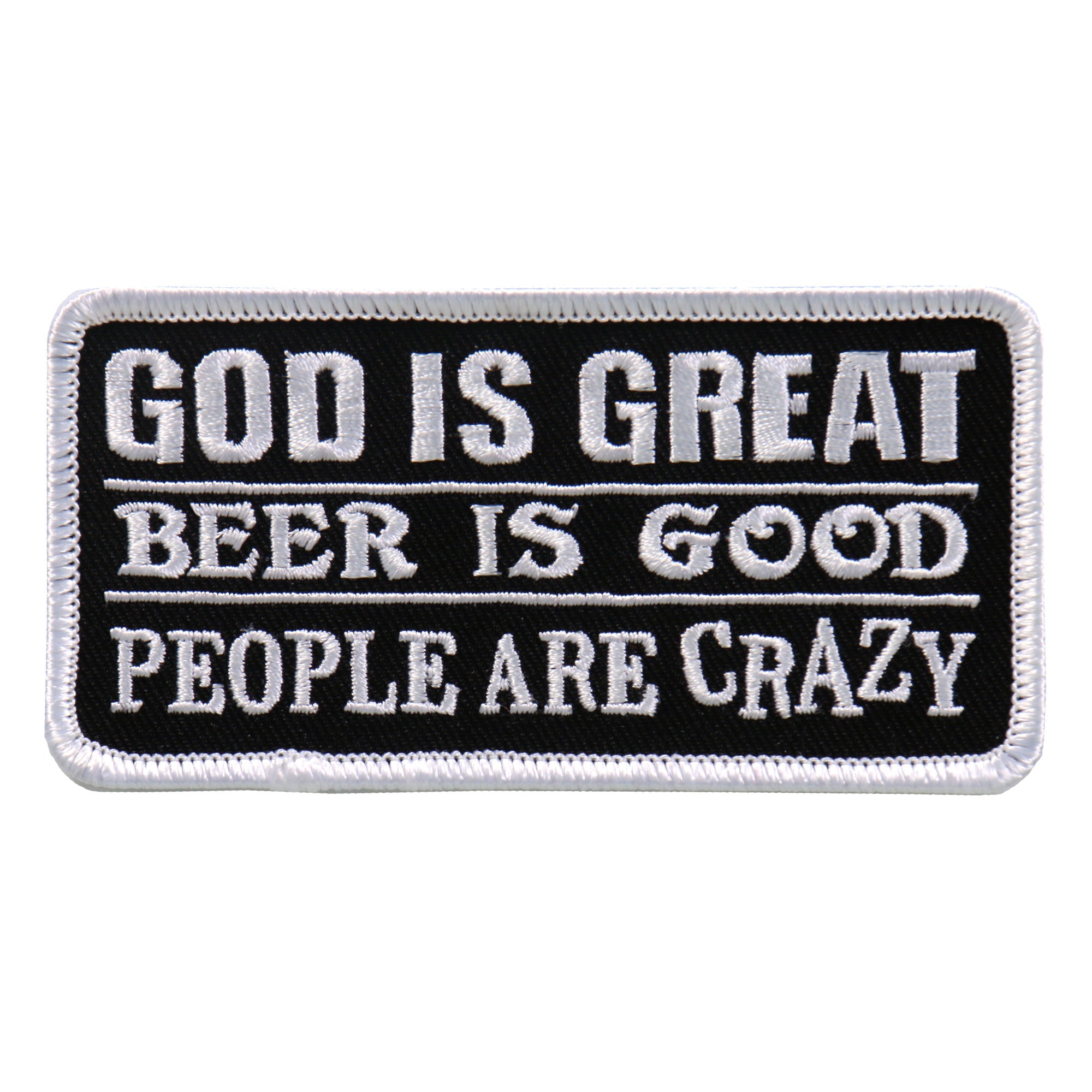 Hot Leathers PPL9637 God Is Great Beer Is Good 4″x2″ Patch