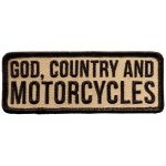 Hot Leathers God Country and Motorcycle 4″x2″ Patch PPL9705