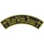 Hot Leathers Ride With Jesus 12″ X 3″ Top Rocker Patch PPM4205