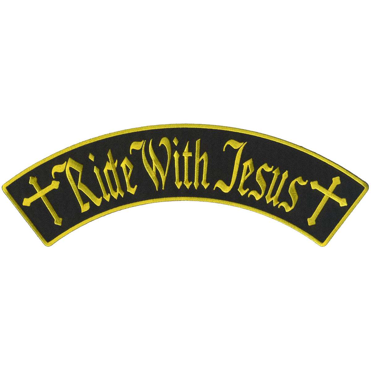 Hot Leathers Ride With Jesus 12″ X 3″ Top Rocker Patch PPM4205
