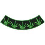 Hot Leathers Pot Leaves 4″ X 1″ Bottom Rocker Patch PPM5150