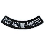 Hot Leathers F*** Around Find Out 12″ X 3″ Bottom Rocker Patch PPM5167