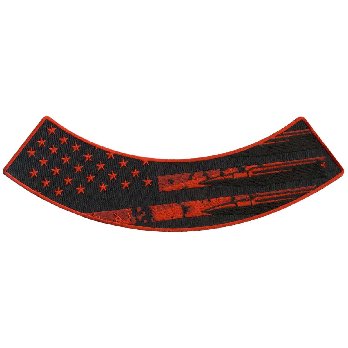 Hot Leathers Bullet Flag 12″ X 3″ Bottom Rocker Patch PPM5187